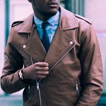 Class6 Brown Leather Biker Jacket